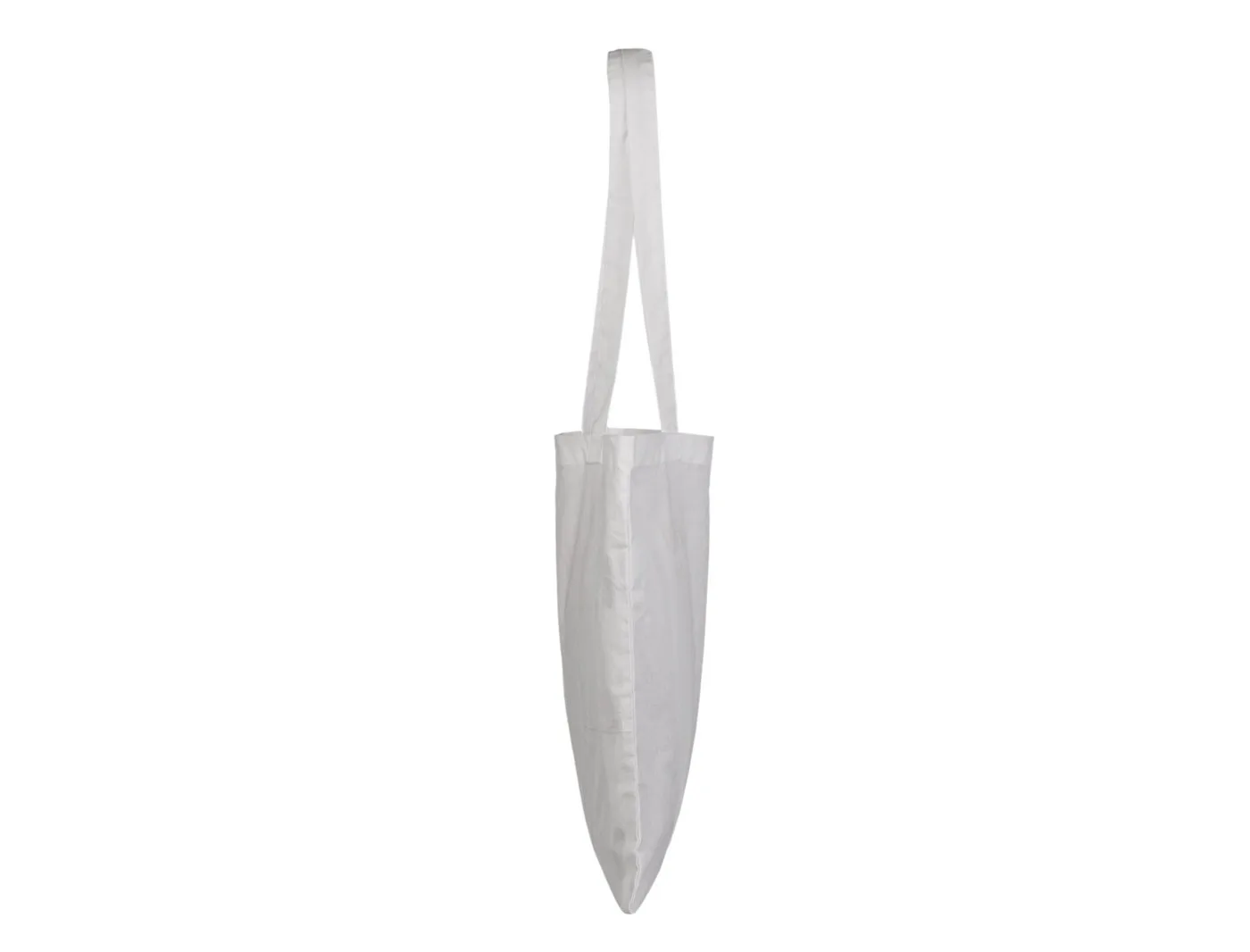 Bomuldspose, 140 g/m², set fra siden – hvid