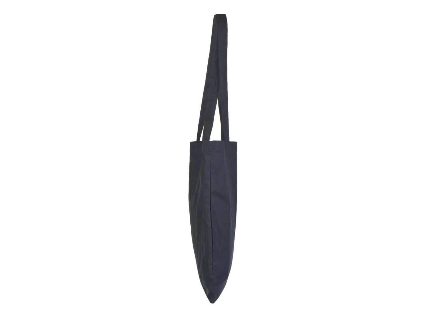 Bomuldspose, 140 g/m², set fra siden – marineblå