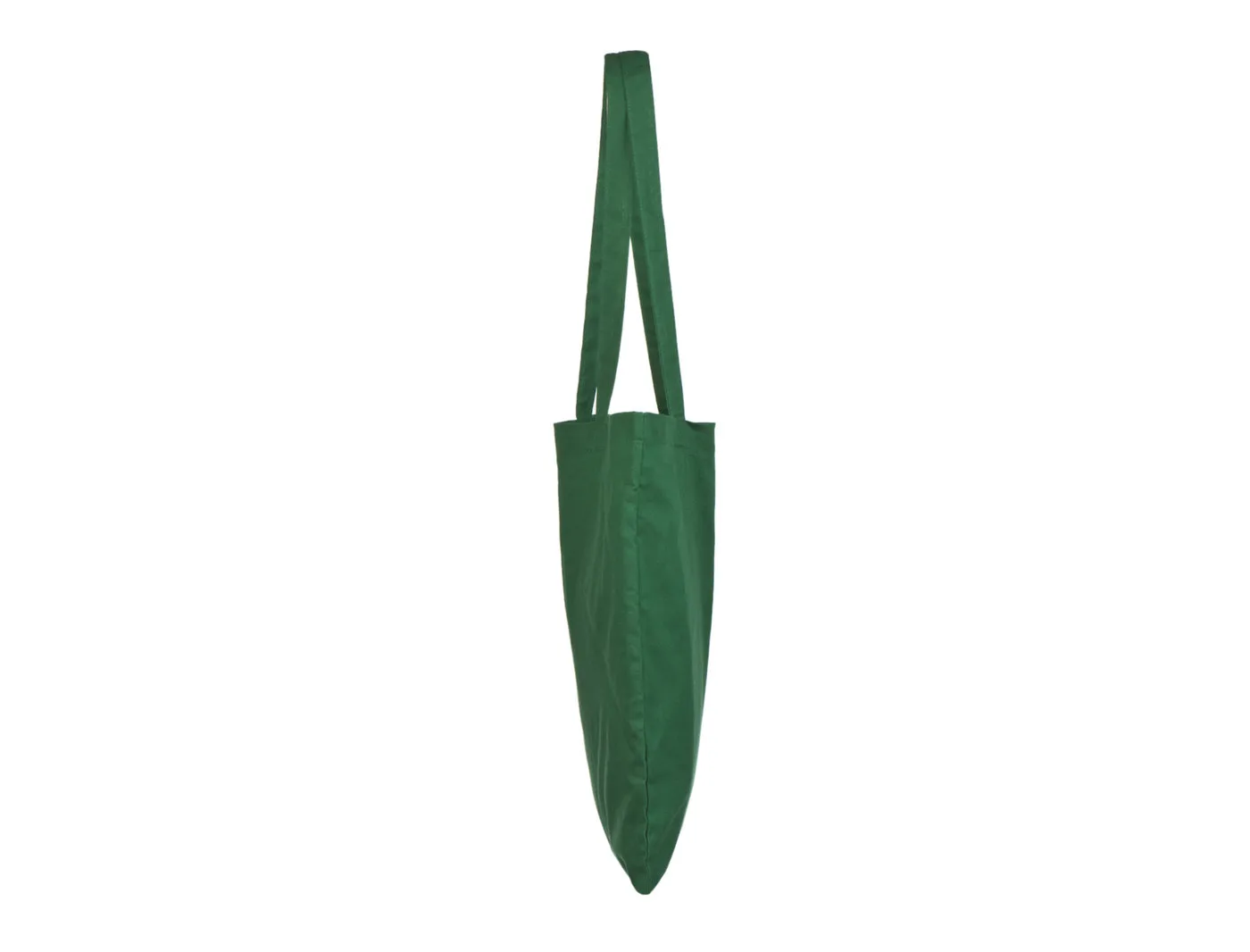 Bomuldspose, 140 g/m², set fra siden – mørkegrøn