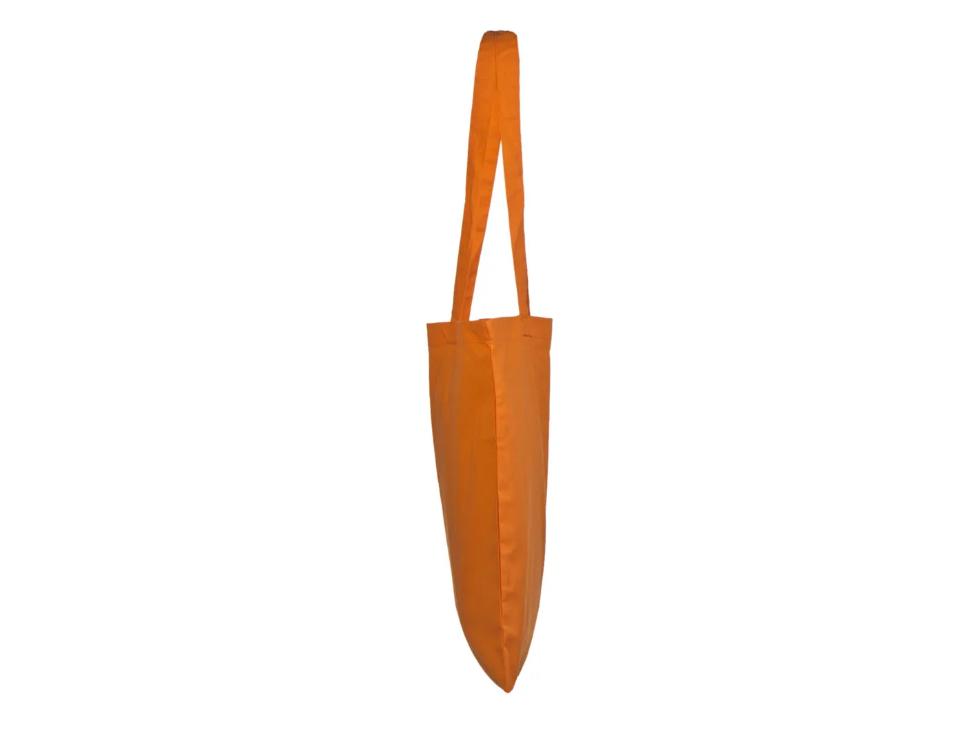 Bomuldspose, 140 g/m², set fra siden – orange