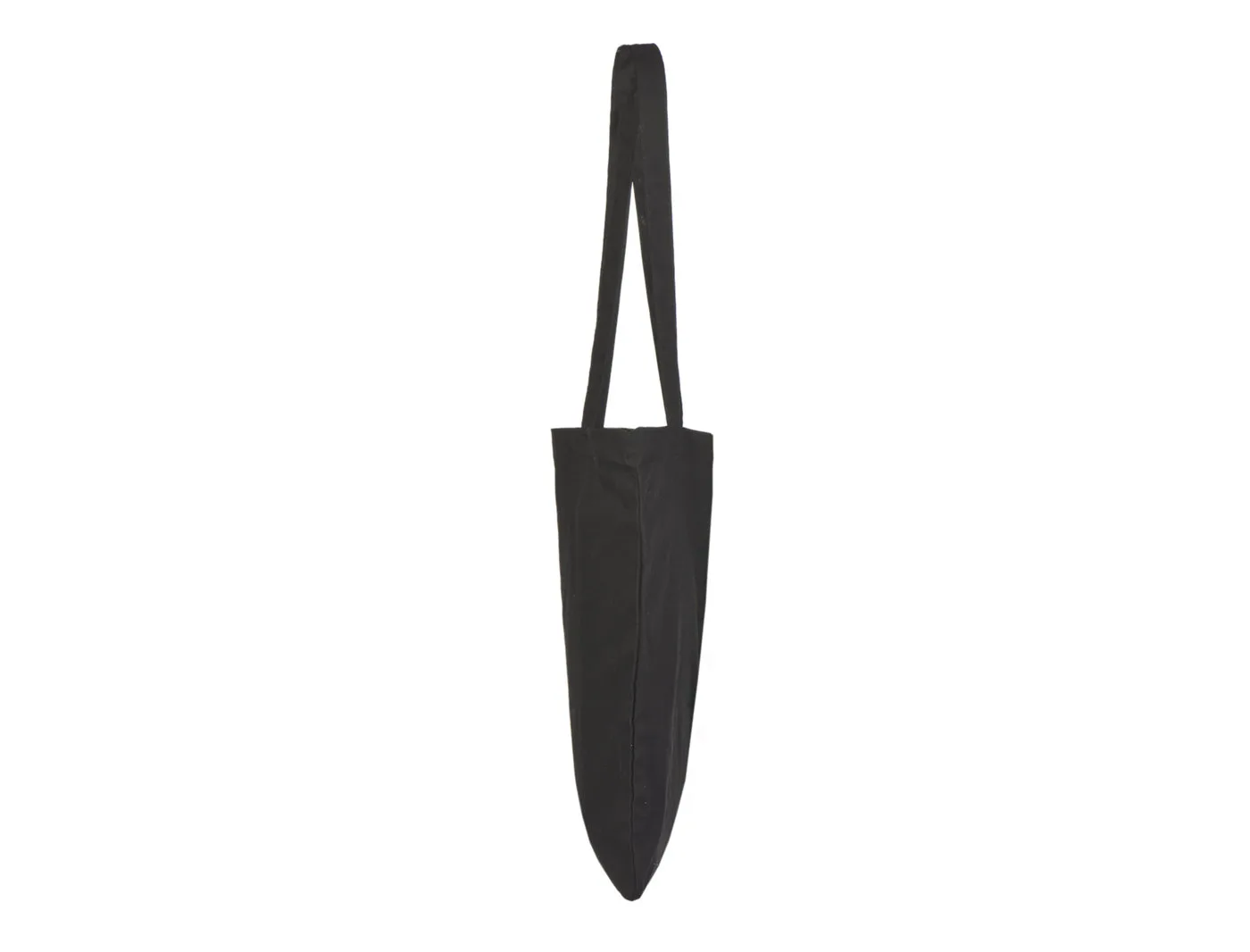 Bomuldspose, 140 g/m², set fra siden – sort