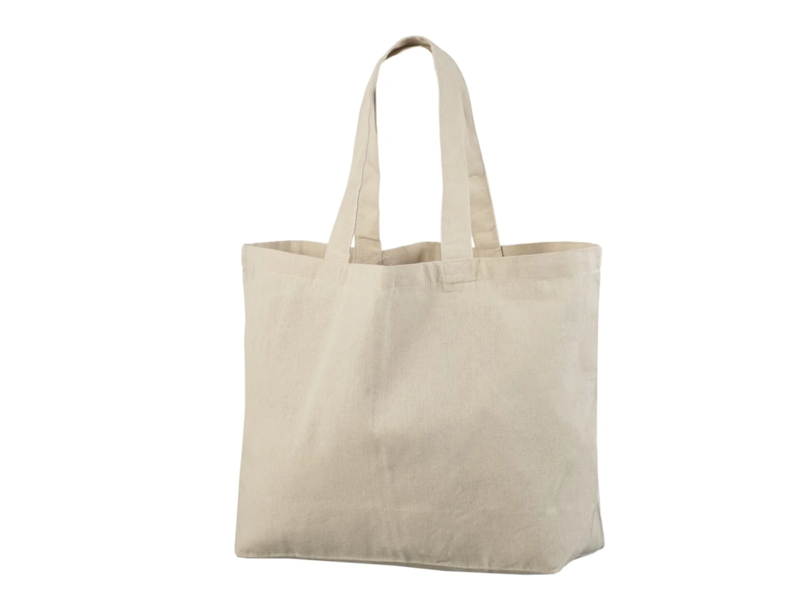 Bomuldspose, XL, uden tryk, set forfra – natur