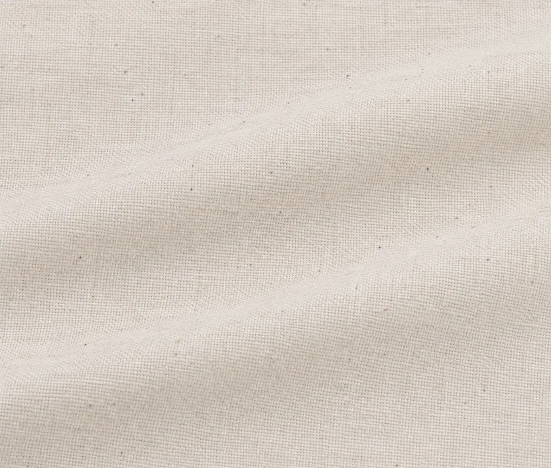 Bomuldspose, 35 × 35 cm, nærbillede af stoffets struktur – natur