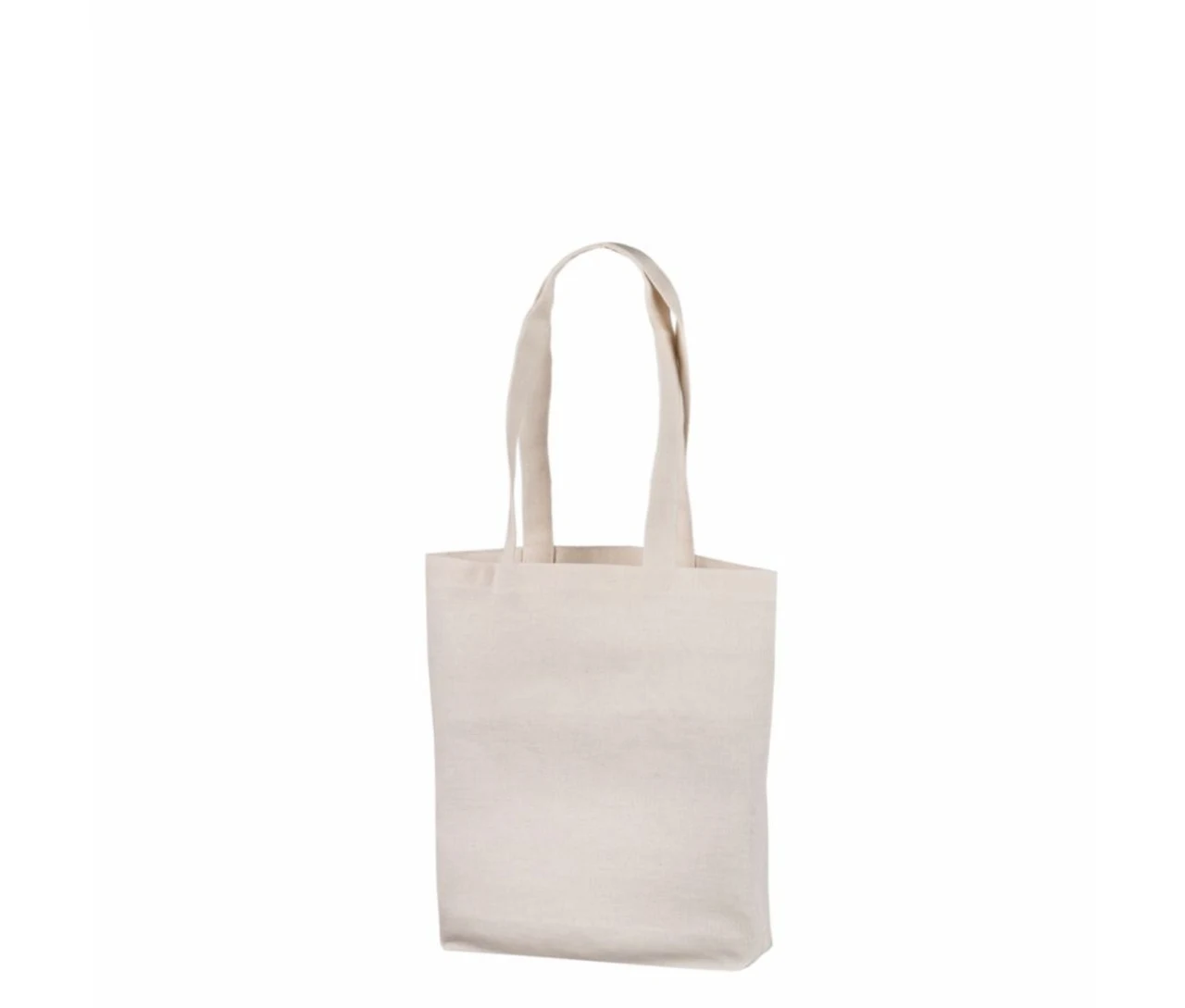 Bomuldspose, 35 × 35 cm, uden tryk, set forfra – natur