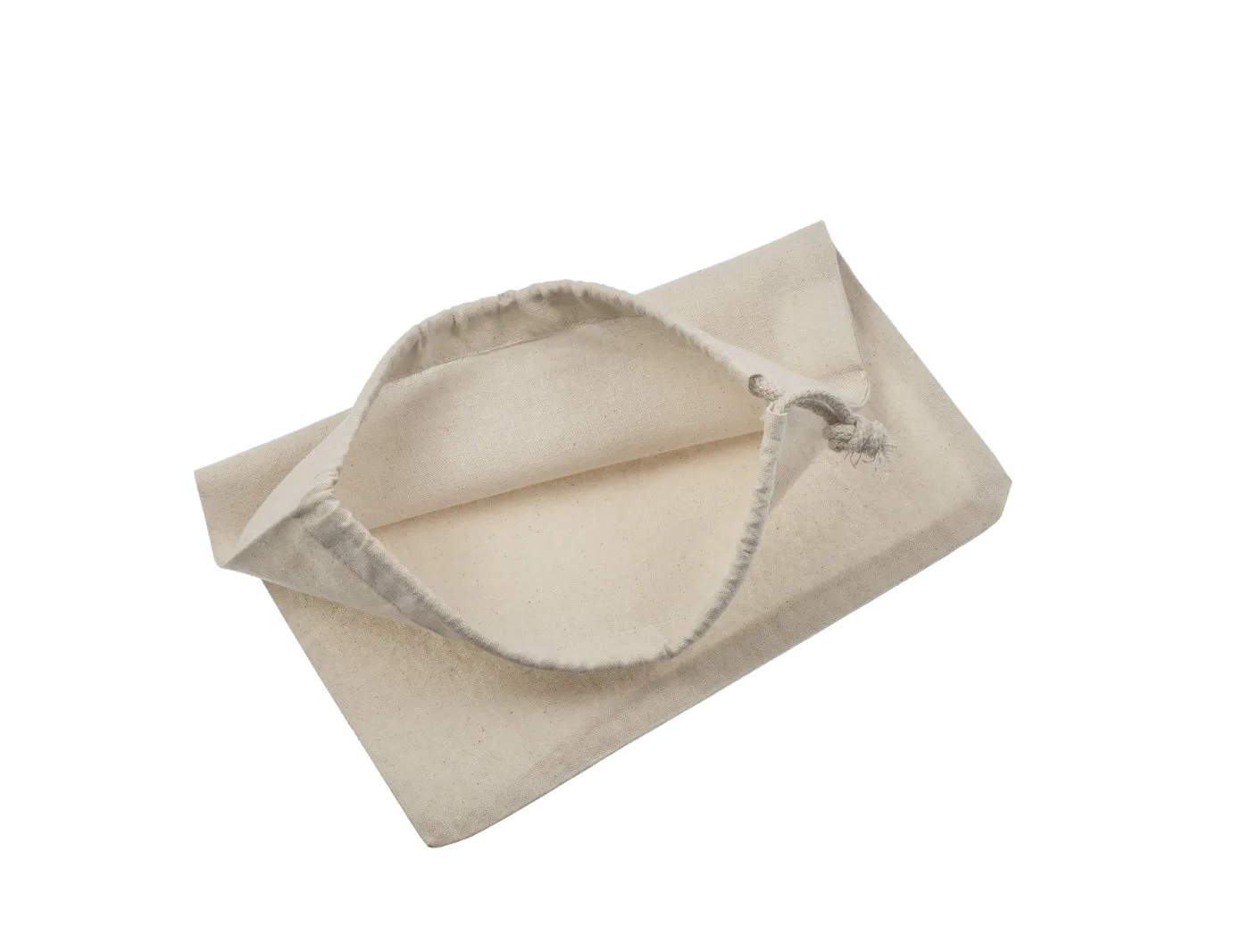 Bomuldspose, 24 × 30 cm, åbningen set ovenfra – natur