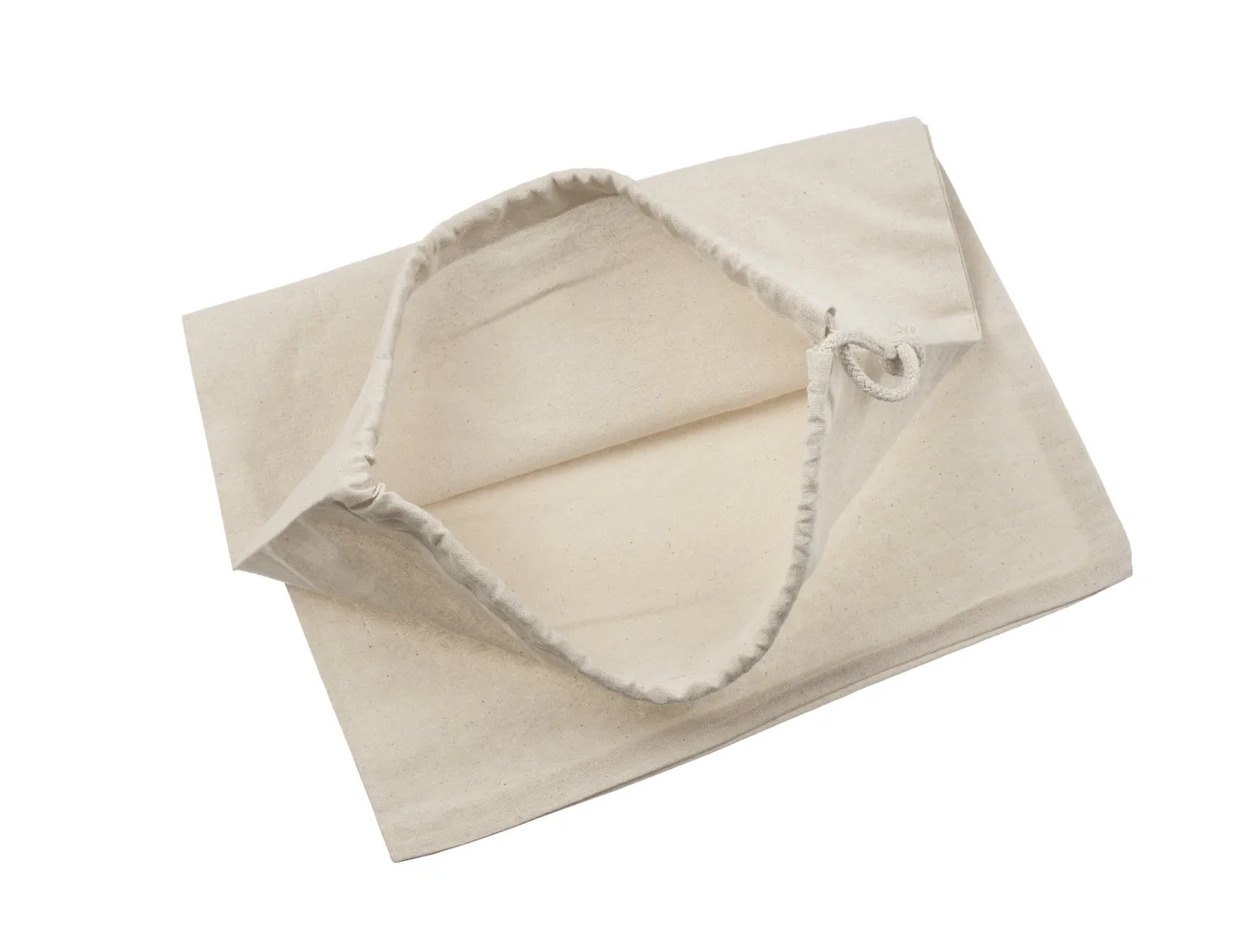 Bomuldspose, 30 × 45 cm, åbningen set ovenfra – natur
