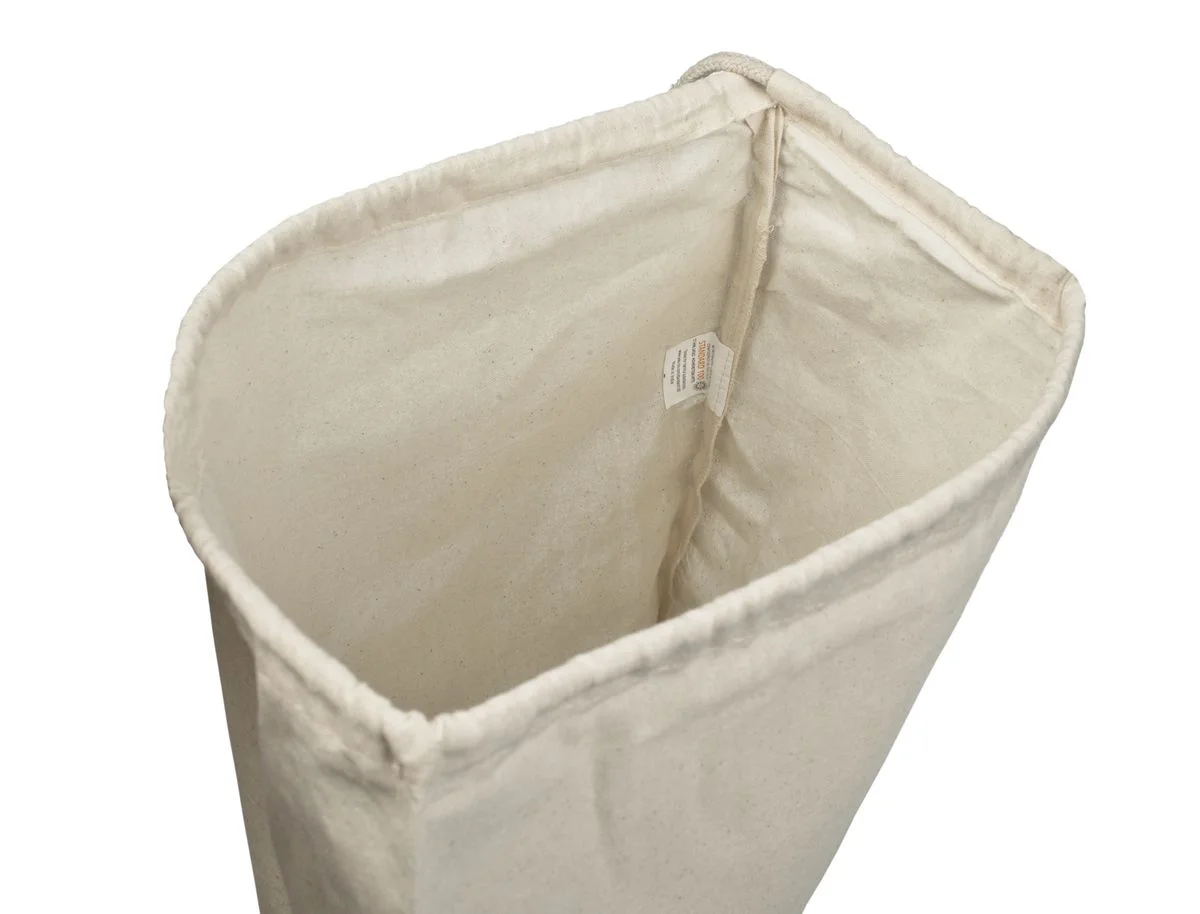 Bomuldspose, 40 × 50 cm, åbning og indvendig etiket – natur