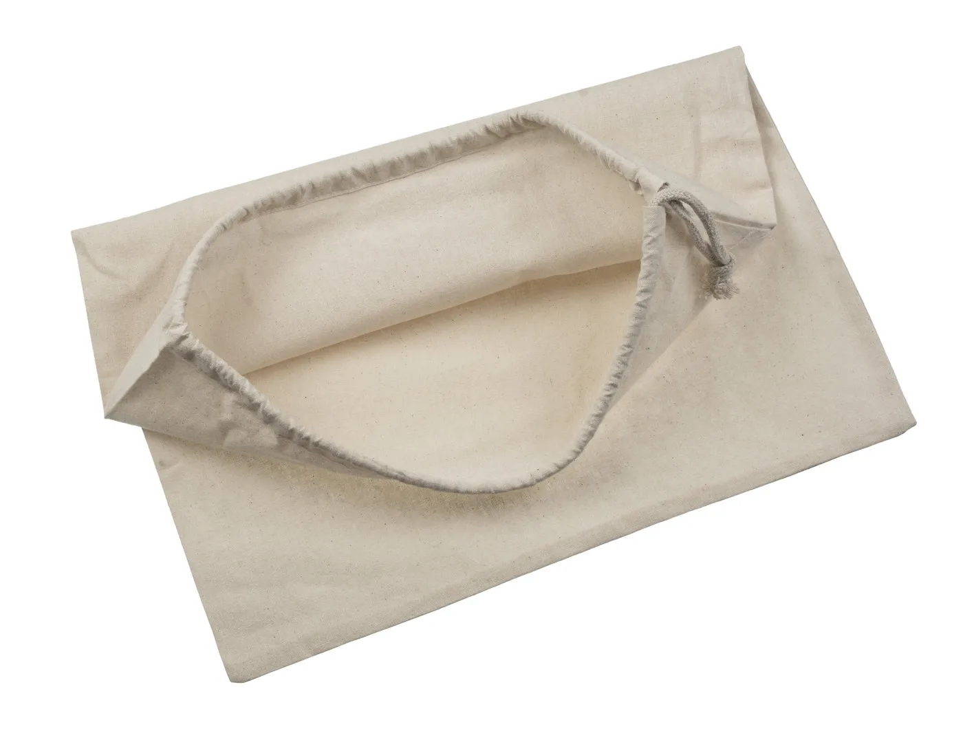 Bomuldspose, 40 × 50 cm, åbningen set ovenfra – natur