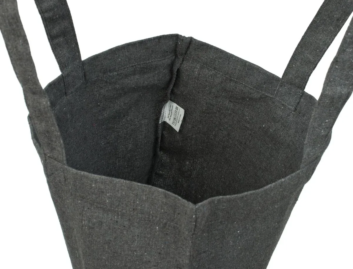Genanvendt mulepose, 180 g/m², åbning og indvendig etiket – mørkegrå