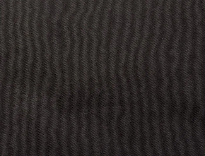 Bomuldspose med fals, 220 g/m², nærbillede af stoffet – sort