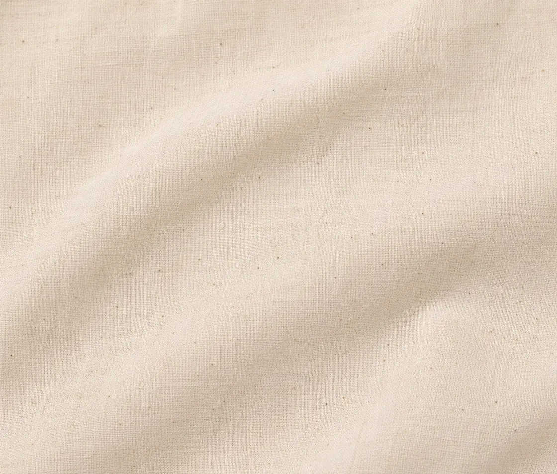 Økologisk bomuldspose, 30 × 35 cm, nærbillede af stoffets struktur – natur