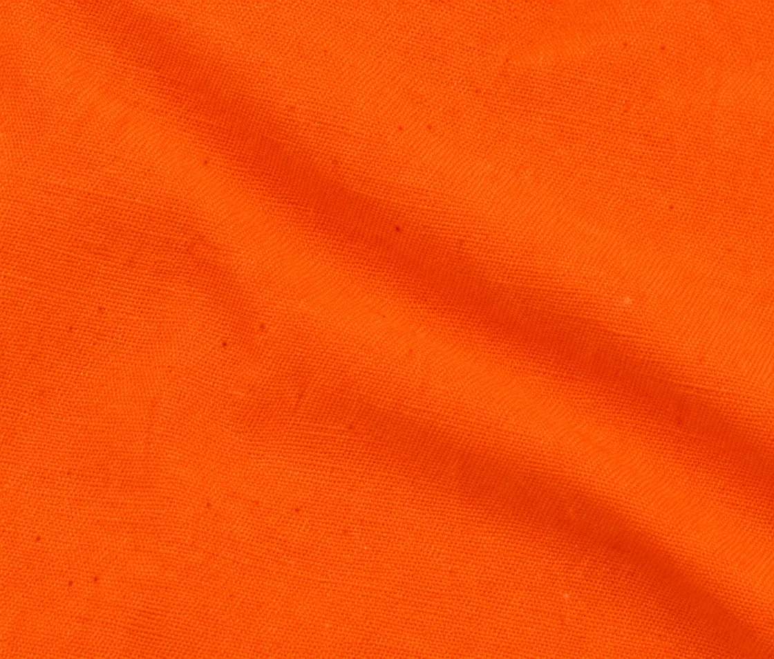 Økologisk bomuldspose, 30 × 35 cm, nærbillede af stoffets struktur – orange