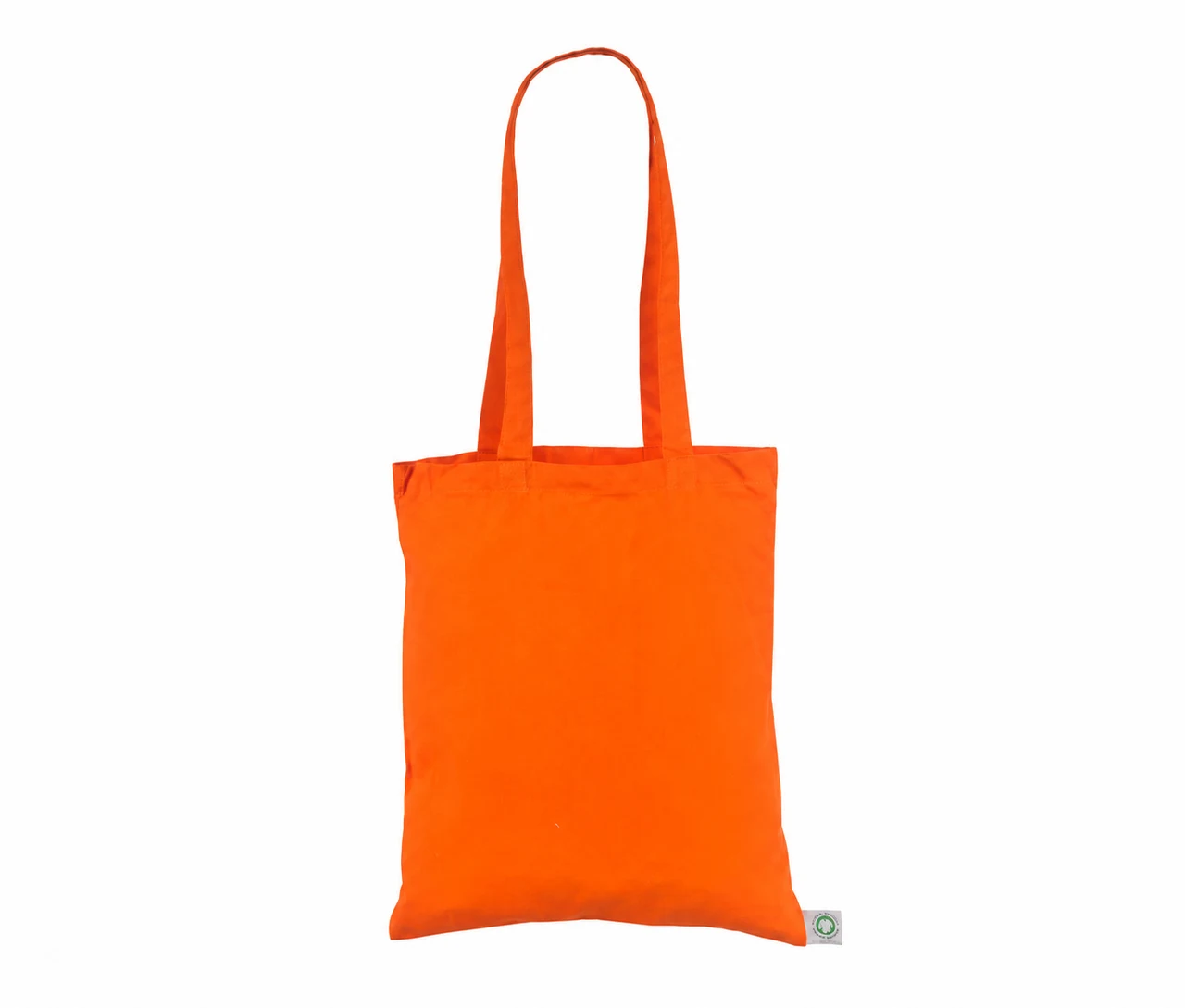 Økologisk bomuldspose, 30 × 35 cm, uden tryk, set forfra – orange