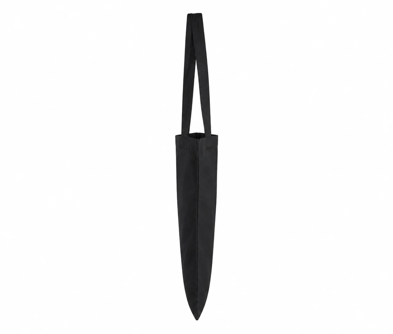 Økologisk bomuldspose, 30 × 35 cm, set fra siden – sort